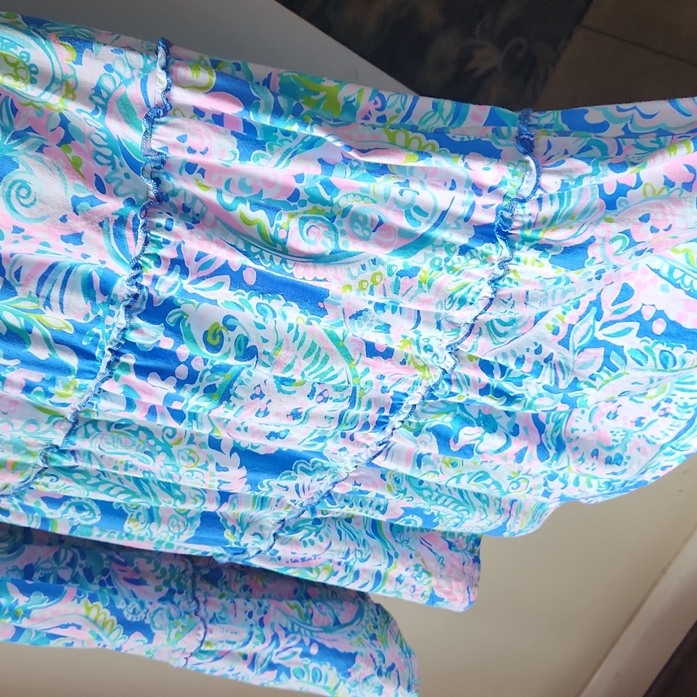 Lilly Pulitzer Blue Pink Green Paisley Tiered Sundress - Picture 7 of 15